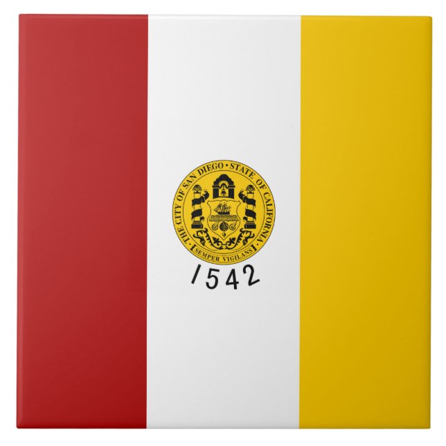 Carreau Drapeau de la ville de San Diego (Californie) (Devant)