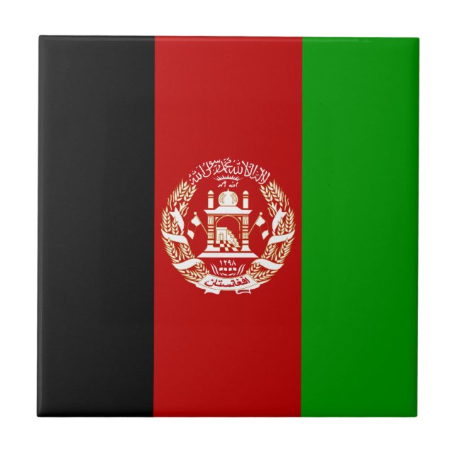 Carreau Drapeau de l'Afghanistan patriotique (Devant)