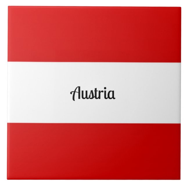 Carreau Drapeau de l'Autriche, étiqueté, (Devant)