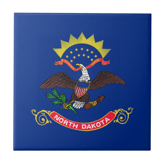 Carreau Drapeau de l'État du Dakota du Nord (Devant)