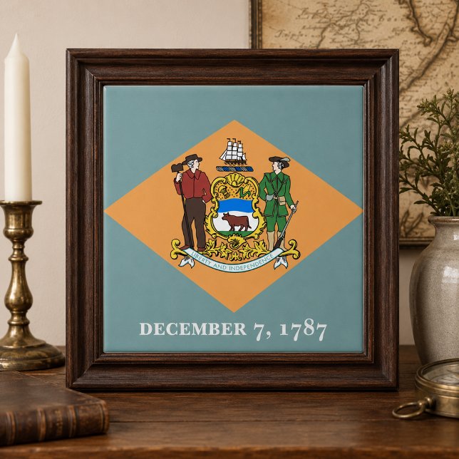 Carreau Drapeau de l'État du Delaware (State of Delaware Flag Tile)