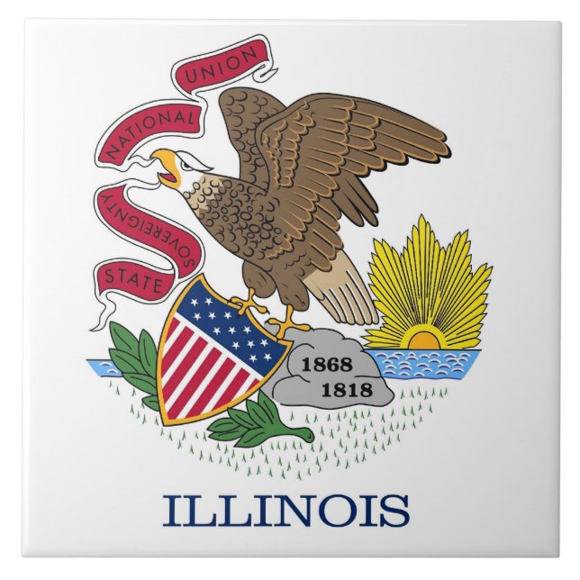 Carreau Drapeau de l'Illinois (Devant)