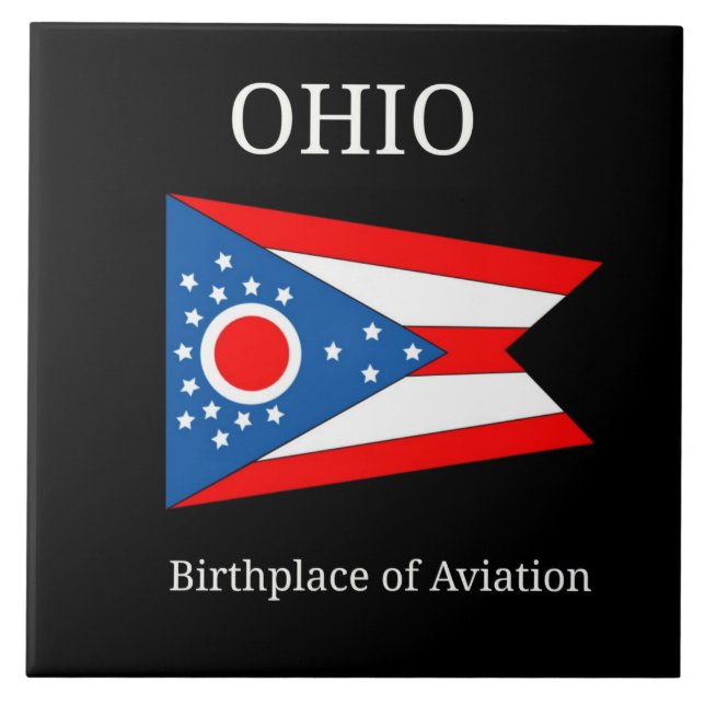 Carreau Drapeau de l'Ohio, étiqueté (Devant)