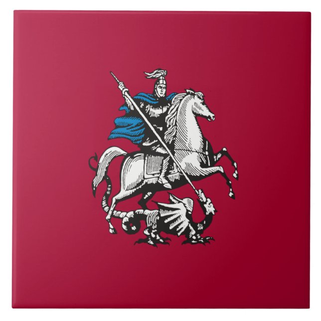 Carreau Drapeau de Moscou (capitale russe) (Devant)
