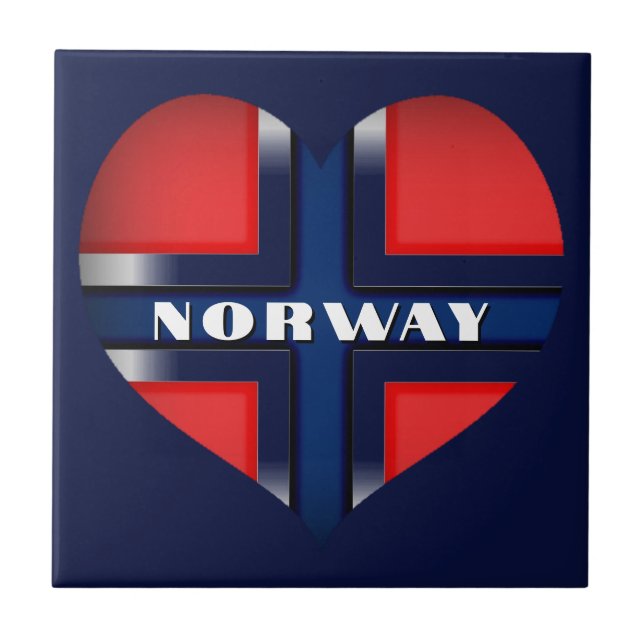 Carreau Drapeau de Norvège découpé (Devant)