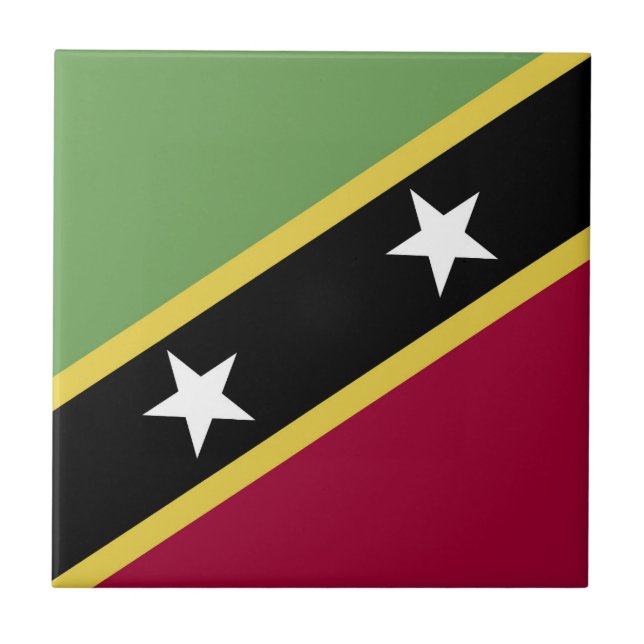 Carreau Drapeau de Saint-Kitts-et-Nevis (Devant)