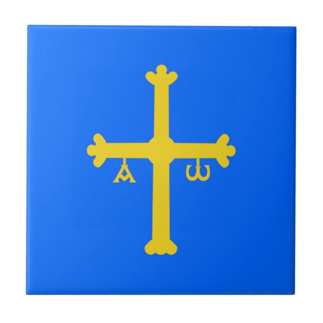 Carreau Drapeau des Asturies (Espagne) (Devant)