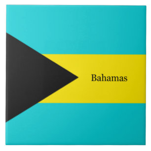 Carreau Drapeau des Bahamas, étiqueté