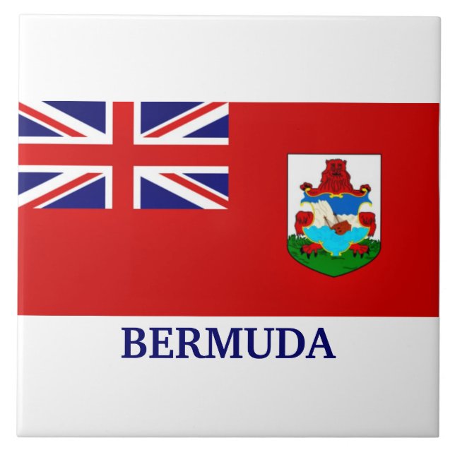 Carreau Drapeau des Bermudes, étiqueté, (Devant)