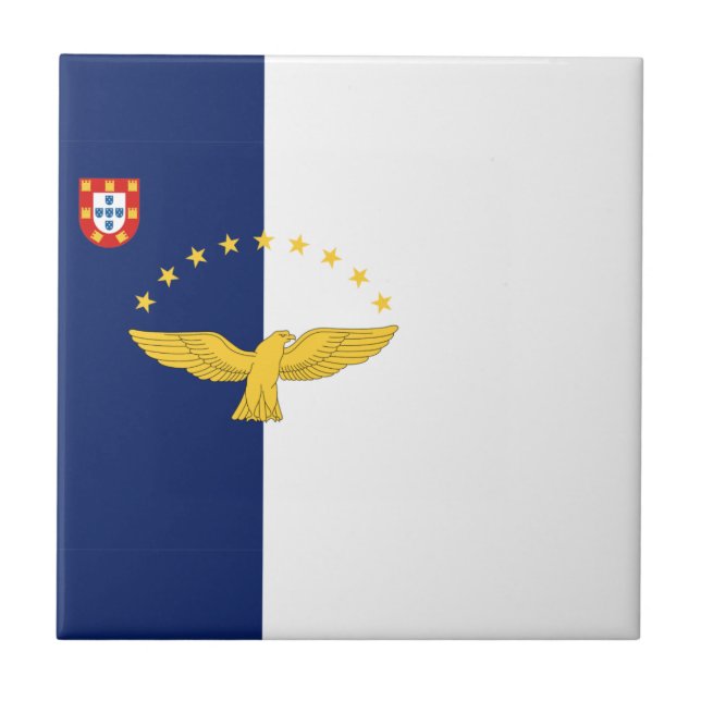 Carreau Drapeau des îles Açores Ceramic Tile (Devant)