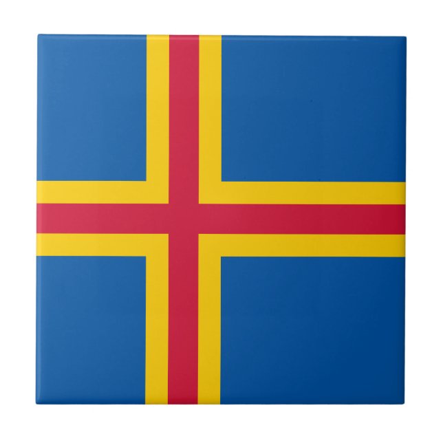Carreau Drapeau des îles Åland patriotiques (Devant)
