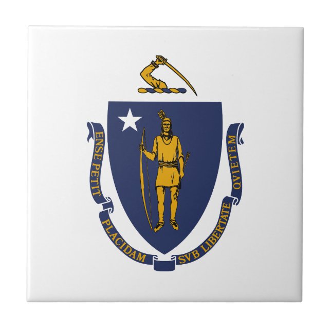 Carreau Drapeau d'État du Massachusetts (Devant)