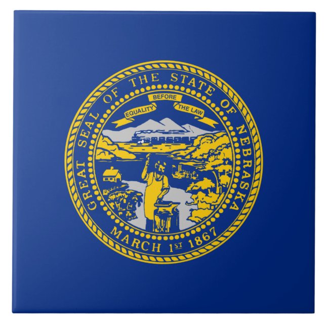 Carreau Drapeau d'État du Nebraska (Devant)