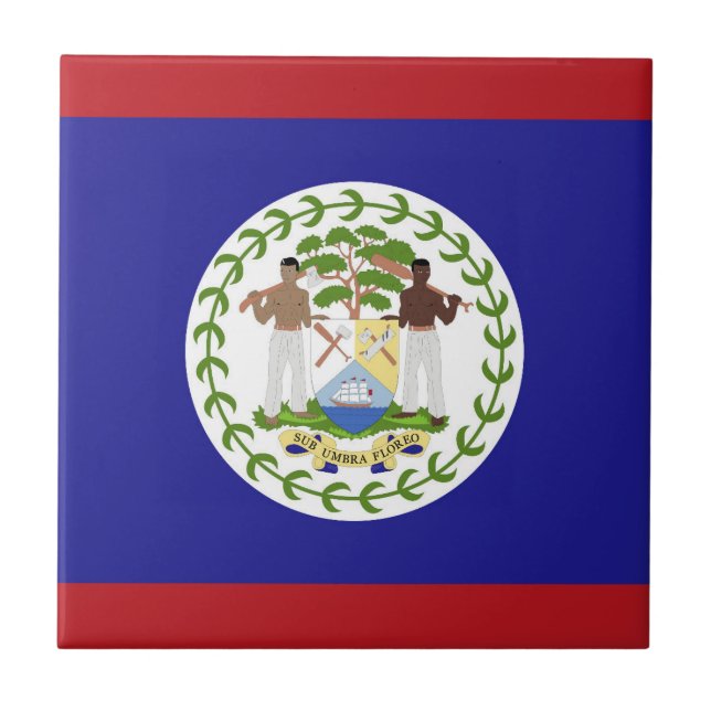 Carreau Drapeau du Belize (Devant)