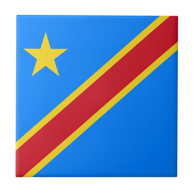 Carreau Drapeau du Congo Kinshasa (Devant)