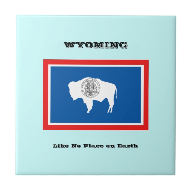 Carreau Drapeau du Wyoming et Slogan (Devant)