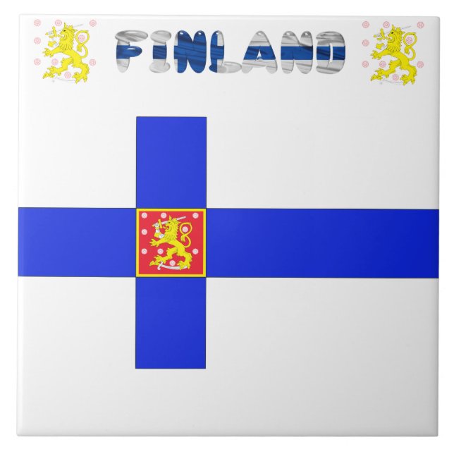 Carreau Drapeau finlandais (Devant)
