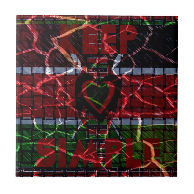 Carreau Drapeau fissuré : Faites simple - Résilience kenya (Devant)