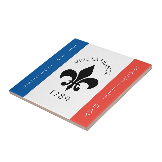 Carreau Drapeau Fleur-de-Lis Tricolore France (Côté)