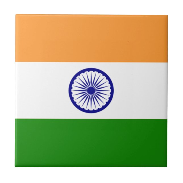 Carreau Drapeau indien de bonne couleur "Tiranga" (Devant)