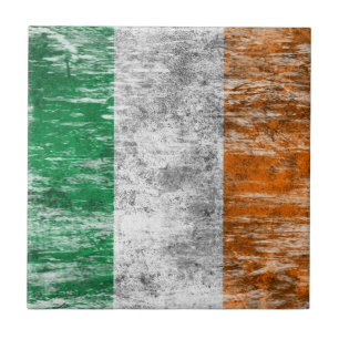 Carreau Drapeau irlandais éraillé et porté