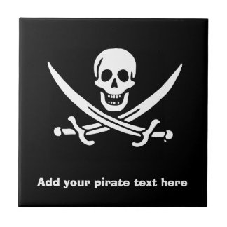 Carreau Drapeau Jolly roger de pirate