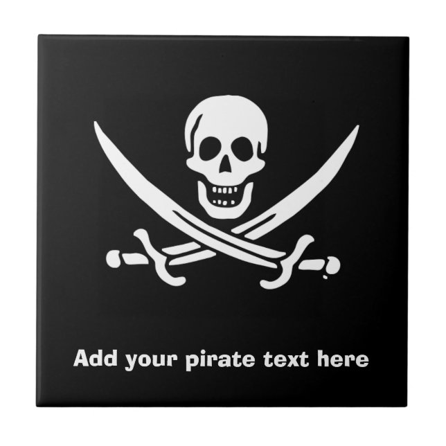 Carreau Drapeau Jolly roger de pirate (Devant)