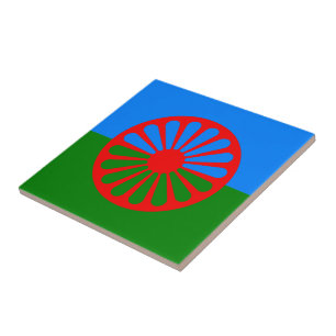Carreau Drapeau officiel des Tziganes roumains