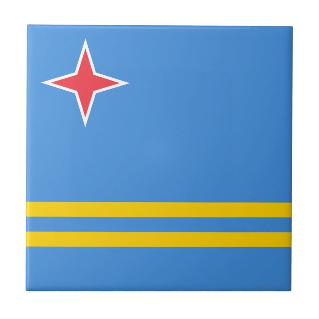 Carreau Drapeau Patriotique Aruba (Devant)