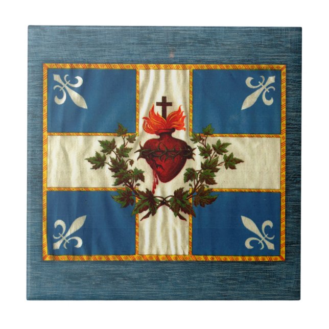 Carreau Drapeau Québec antique Carillon Sacré-Cœur (Devant)