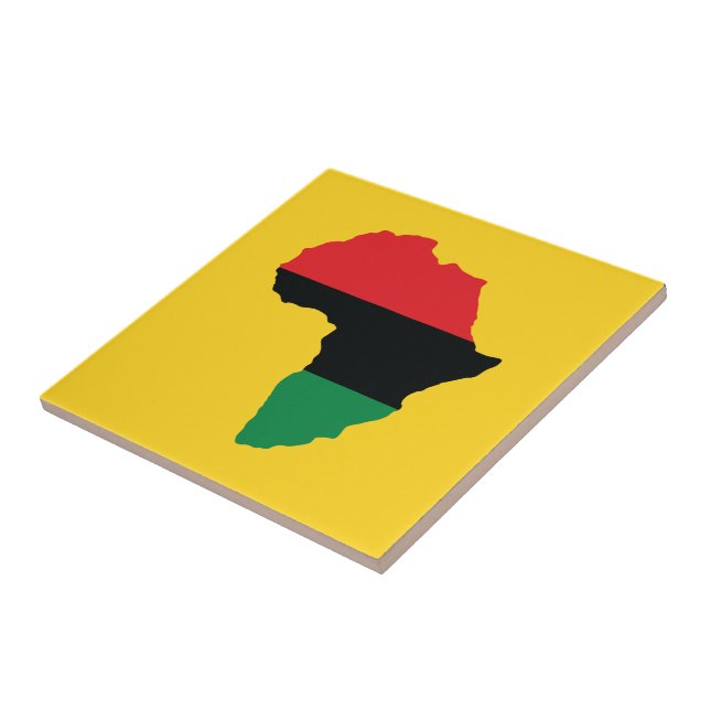 Carreau Drapeau rouge, noir et vert de l'Afrique (Côté)