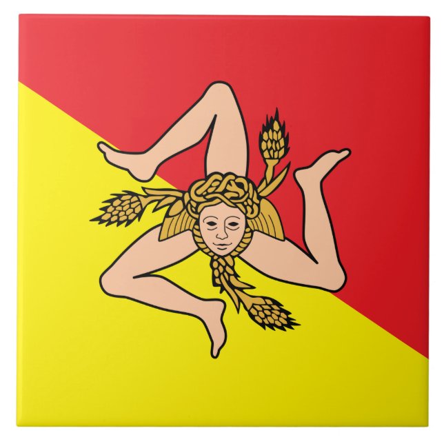 Carreau Drapeau Sicile (Devant)