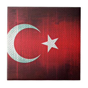 Carreau Drapeau stylisé de Turquie