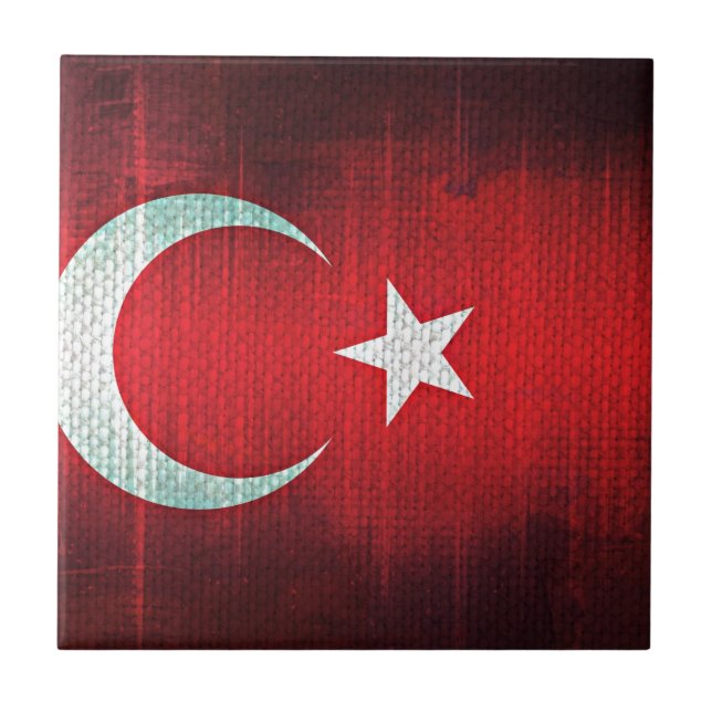 Carreau Drapeau stylisé de Turquie (Devant)