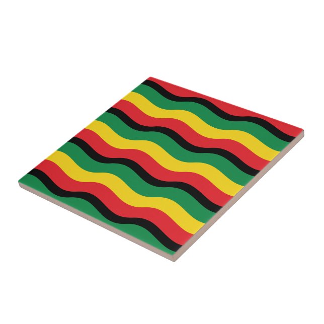 Carreau Drapeau vert, or (jaune) et rouge (Côté)