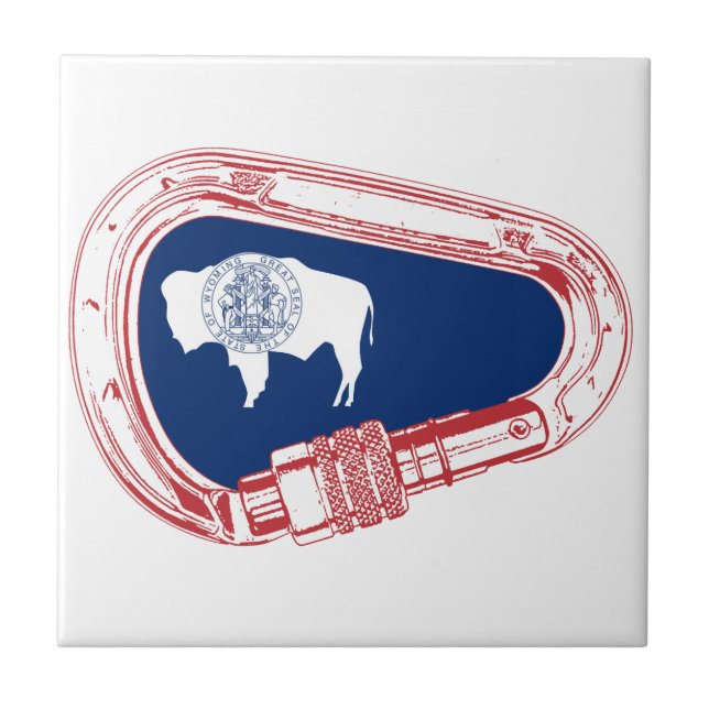 Carreau Drapeau Wyoming Escalade Carabiner (Devant)