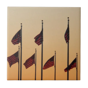 Carreau Drapeaux au coucher du soleil Patriotique américai