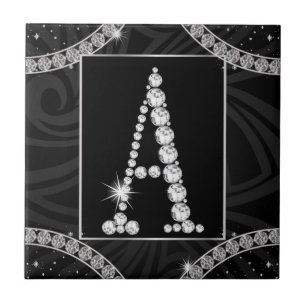 Carreau Drapée En Diamants - Initial A