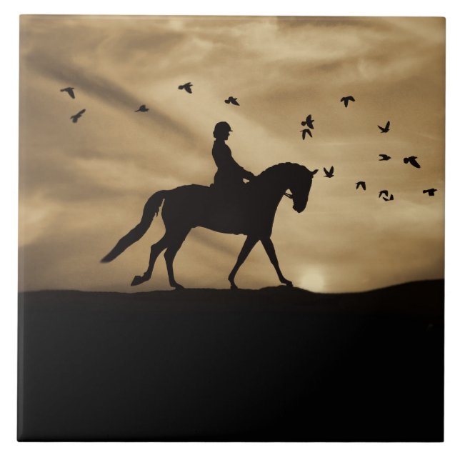 Carreau Dressage Cheval et Rider Art (Devant)