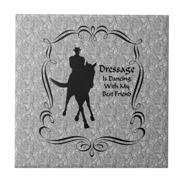 Carreau Dressage Cheval Et Rider Silhouette (Devant)