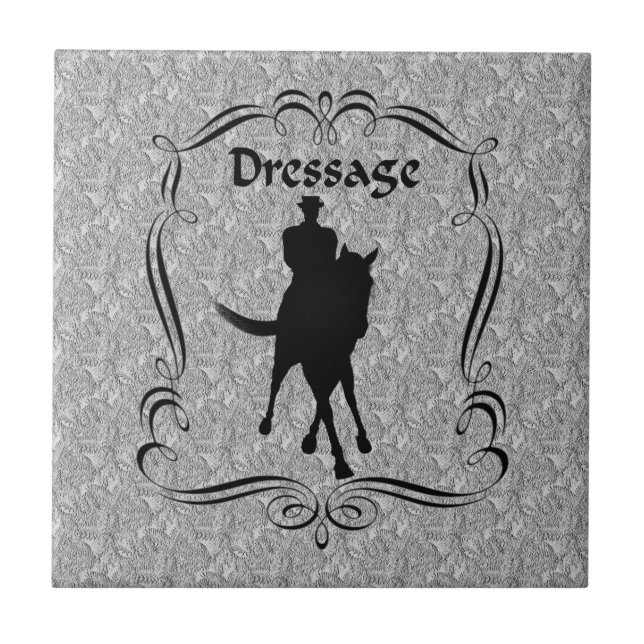 Carreau Dressage Horse Et Rider Half Pass (Devant)