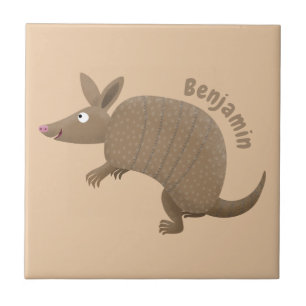 Carreau Drôle armadillo joyeux dessin animé
