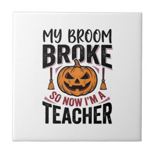 Carreau Drôle de professeur d'Halloween Balai Cassa Vector