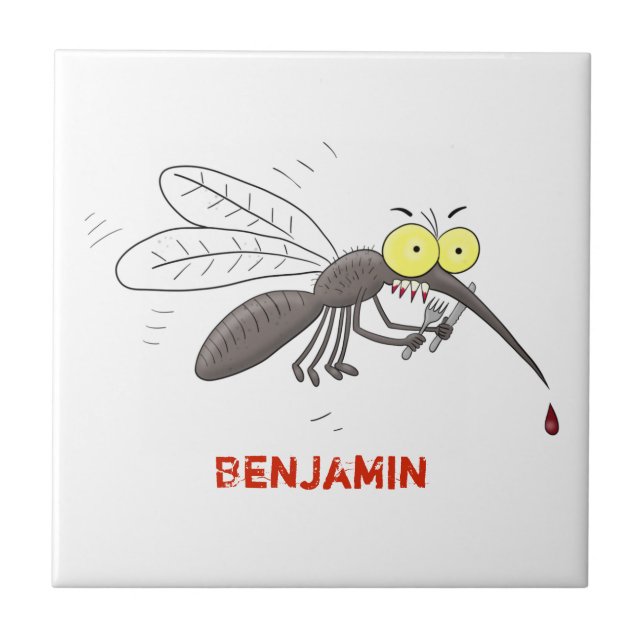 Carreau Drôle dessin d'insecte moustique (Devant)