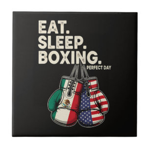Carreau Drôle Manger Dormir Répéter Boxe
