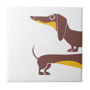 Carreau Drôle mignon dachshund pour parent chien long