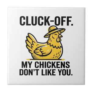 Carreau Drôle Vintage Cluk Off Amateur de Poulet Minimalis
