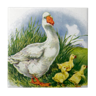 Carreau Duck et canetons de maman des années 1930