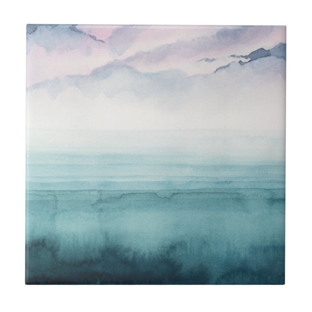 Carreau Dusk on the Bay - Aquarelle (Devant)