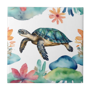 Carreau Eau Abstraite de la tortue de mer